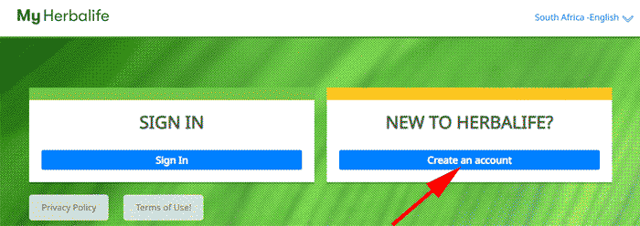 Create an account on MyHerbalife South Africa